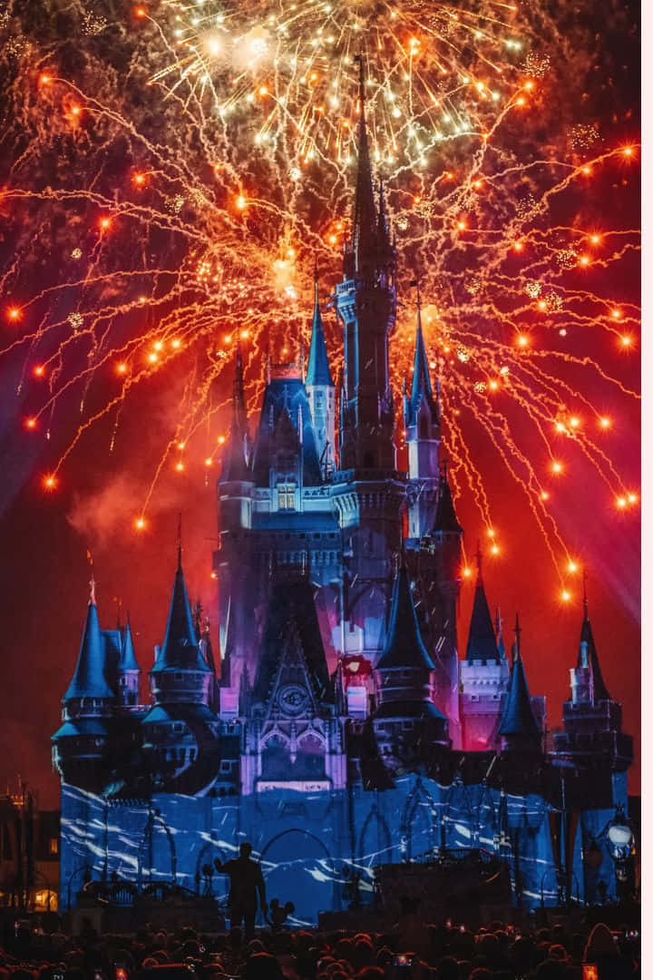 Spettacolodi Fuochi D'artificio Presso Magic Kingdom Sfondo Disney In Alta Definizione (1080p)