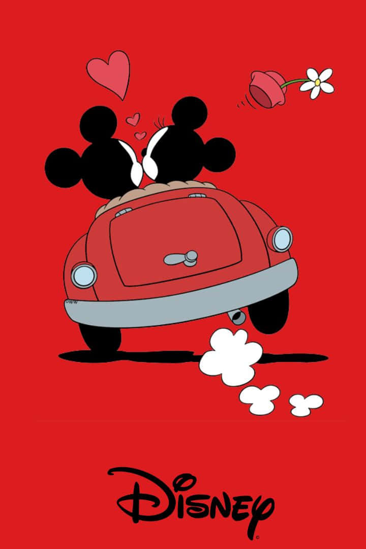 Minnieund Mickey Mouse Im Auto, 1080p Disney-hintergrund