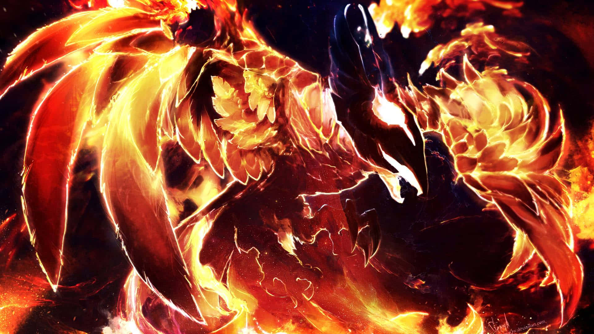 1080p Dota 2 Magnificent Burning Phoenix Background