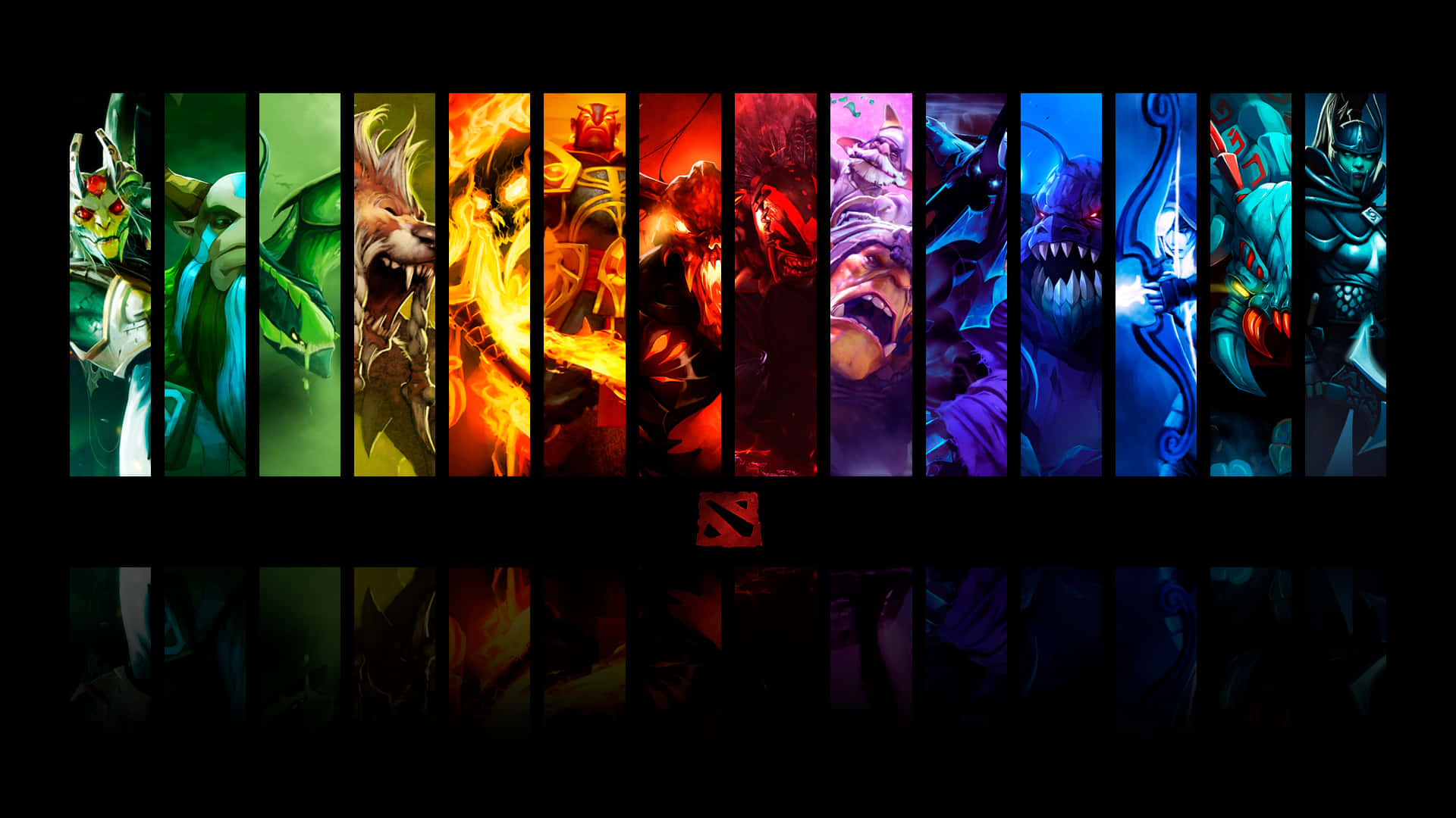 1080p Dota 2 Heroes Collage Background