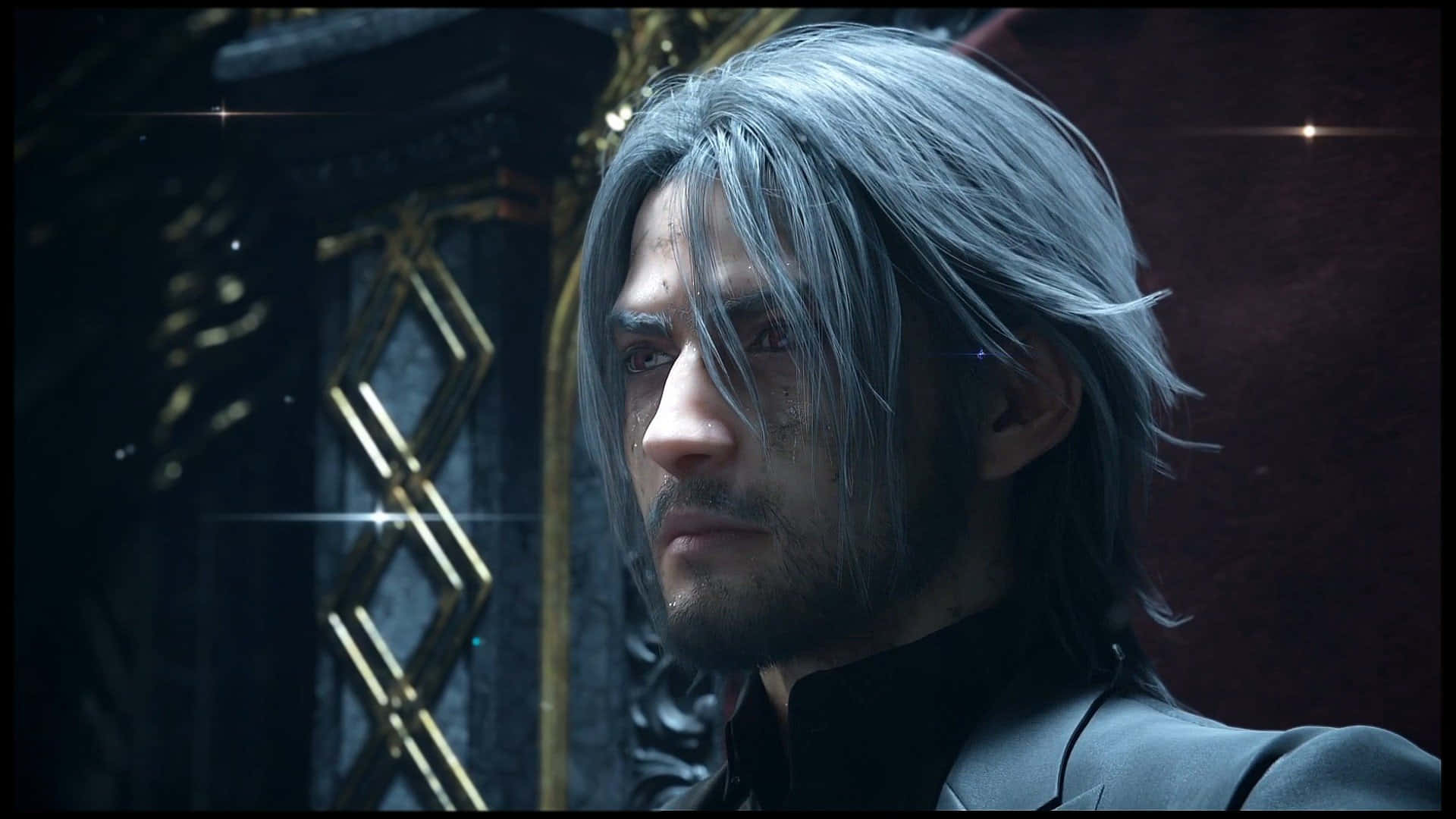 Sfondodi Final Fantasy Xv Con Capelli Bianchi In Alta Definizione 1080p.