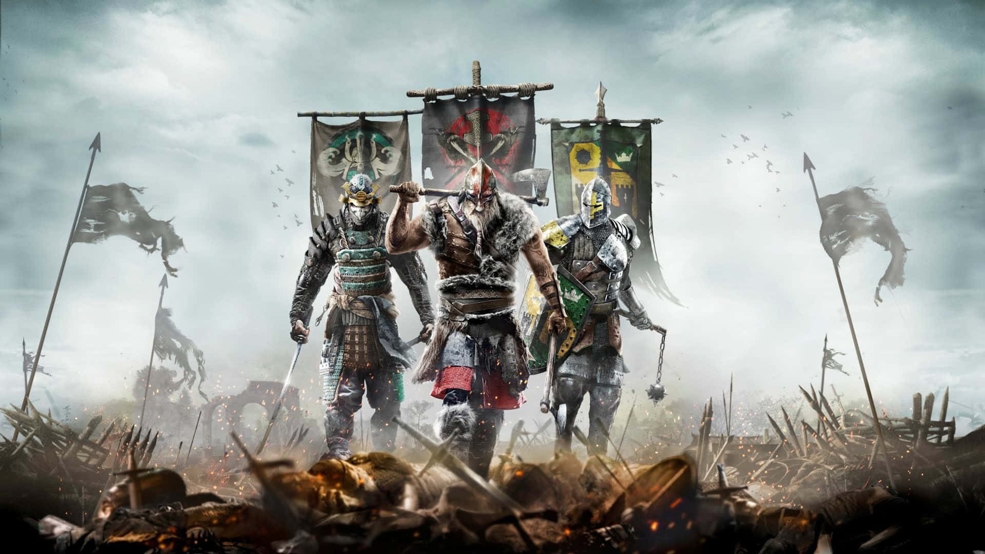 1080p For Honor Background Samurai Viking And Knight