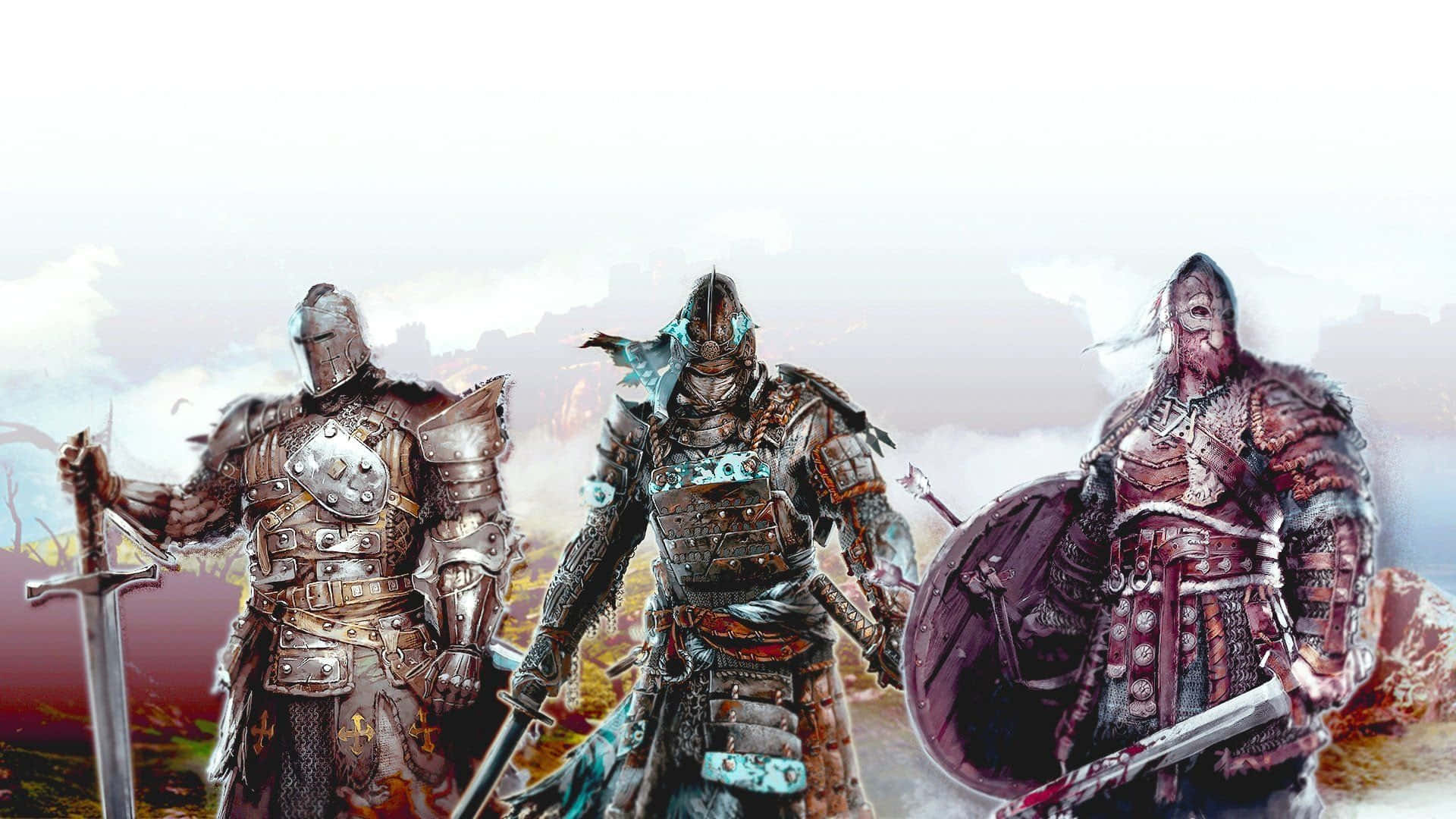 1080pbakgrundsbild För For Honor – Riddare, Samurajer Och Vikingar.