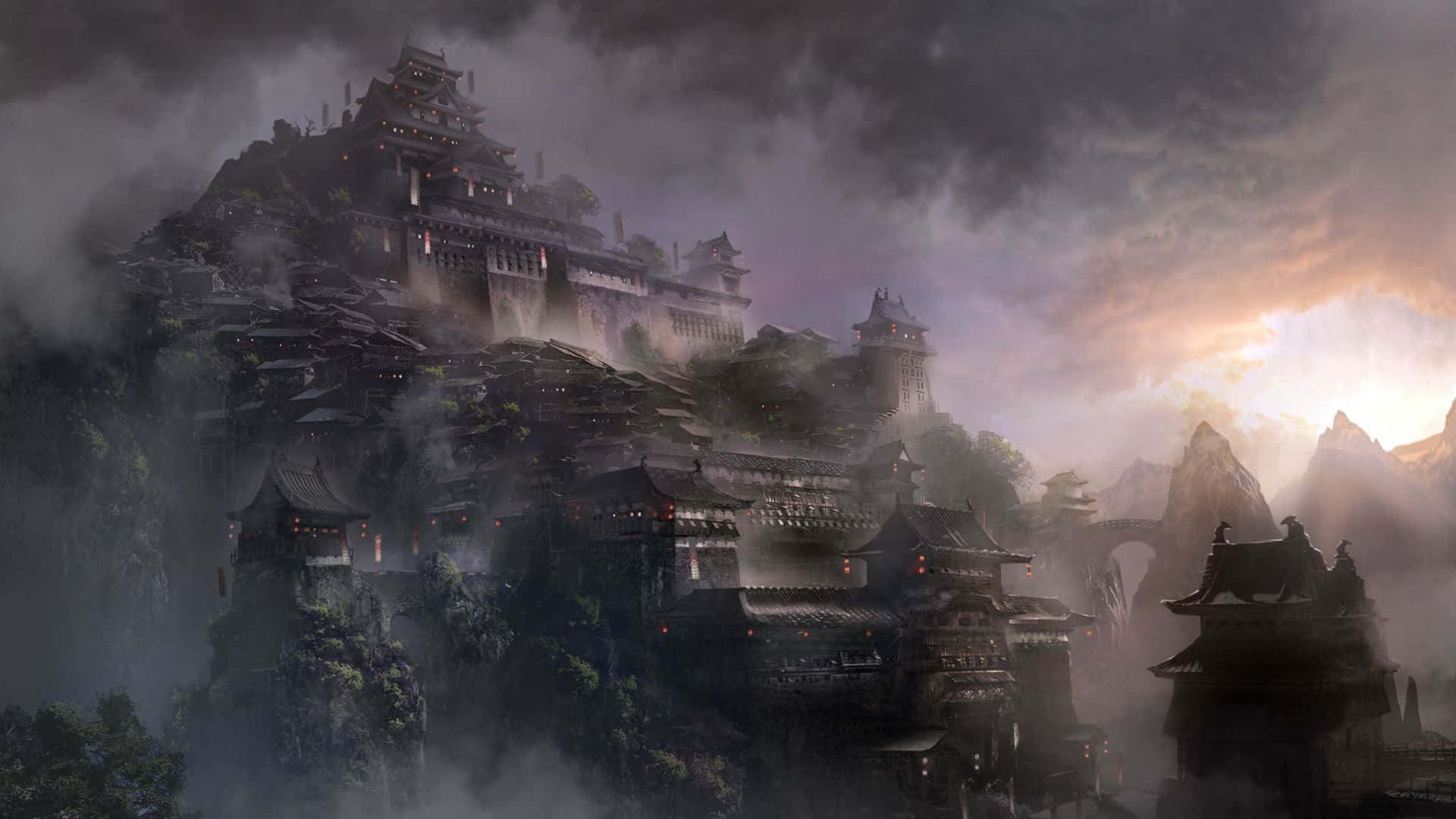 1080p For Honor Background Samurai Castle Painting