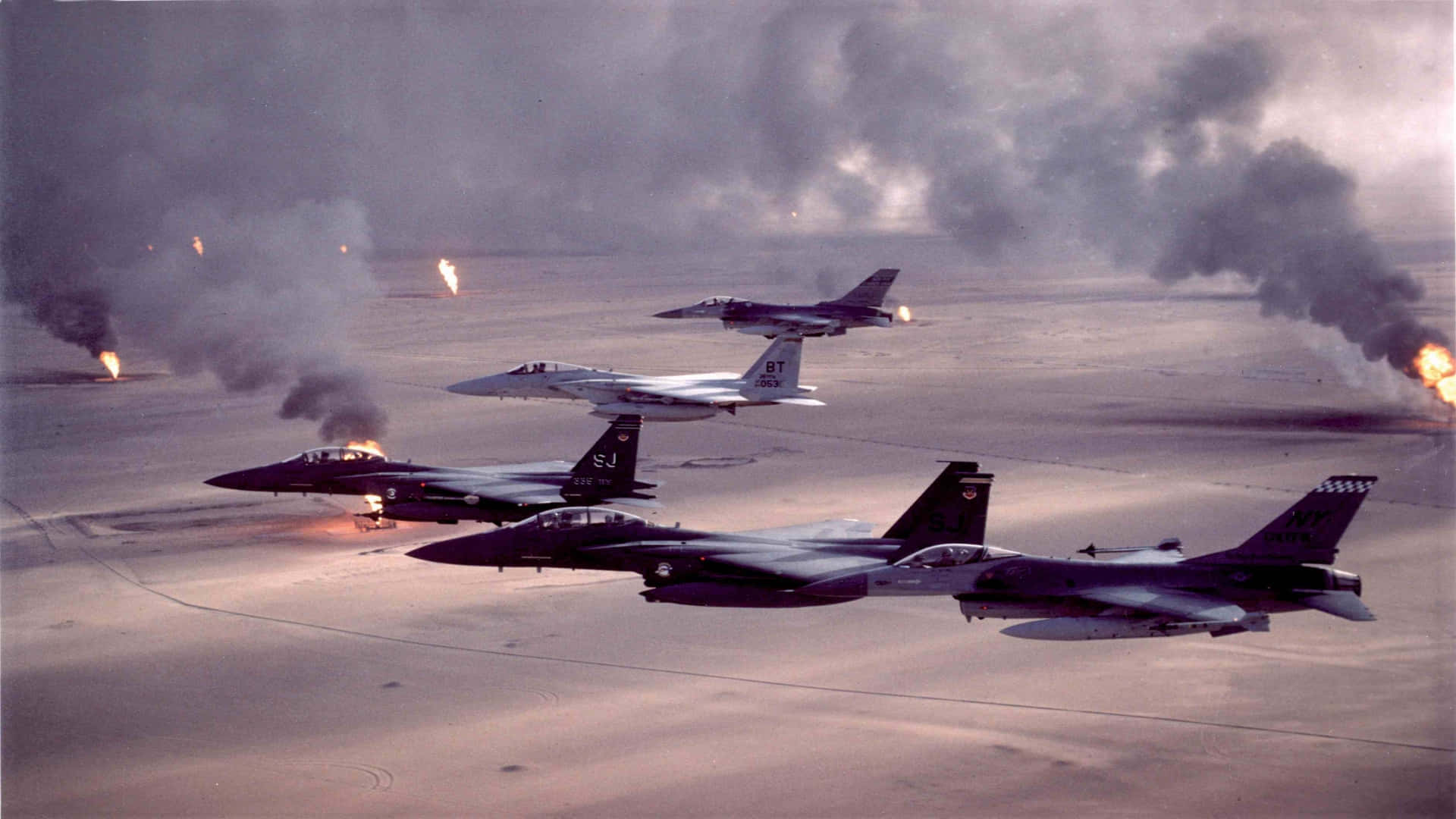 1080pjumbo Jets Gulf War Bakgrundsbild.