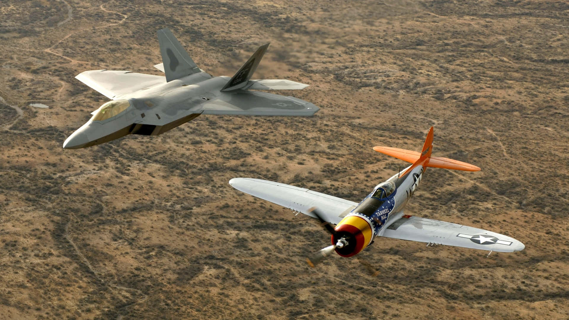 1080p Jumbo Jets Raptor and Thunderbolt Background