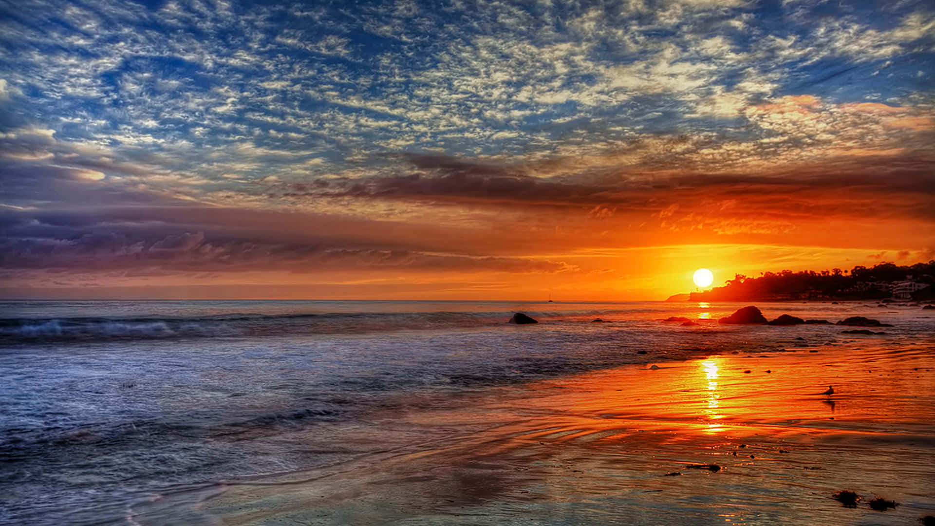 1080p Malibu Sunset Beach Background