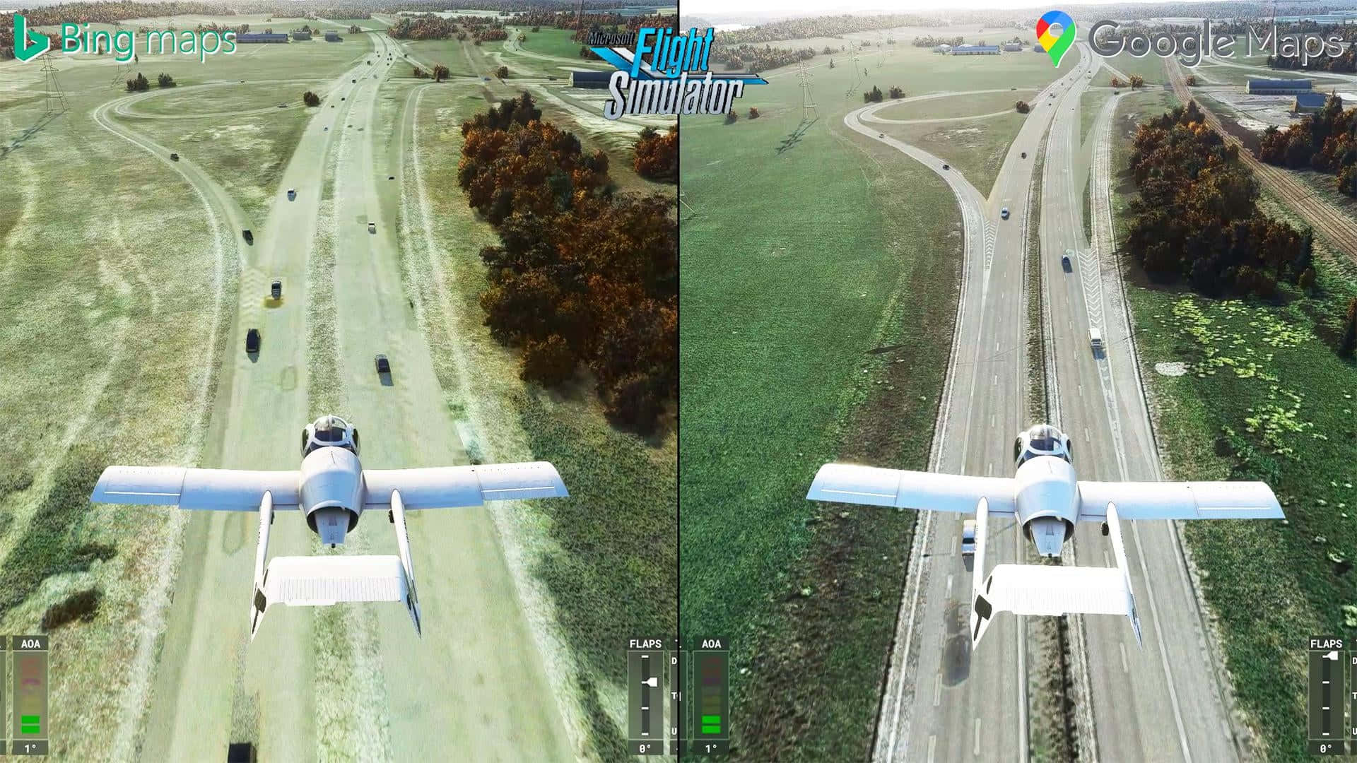 Download A Plane Flying Over A Road And A Plane Flying Over A Road 