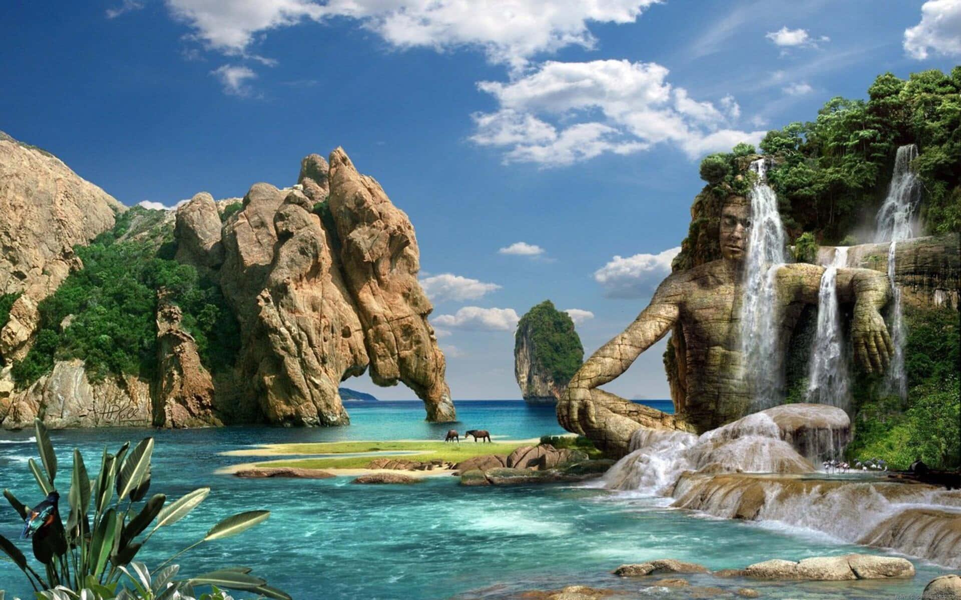 1080pnatur Hintergrund Shiva Wasserfall