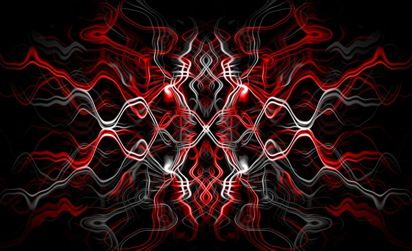 A Red And White Abstract Design On A Black Background