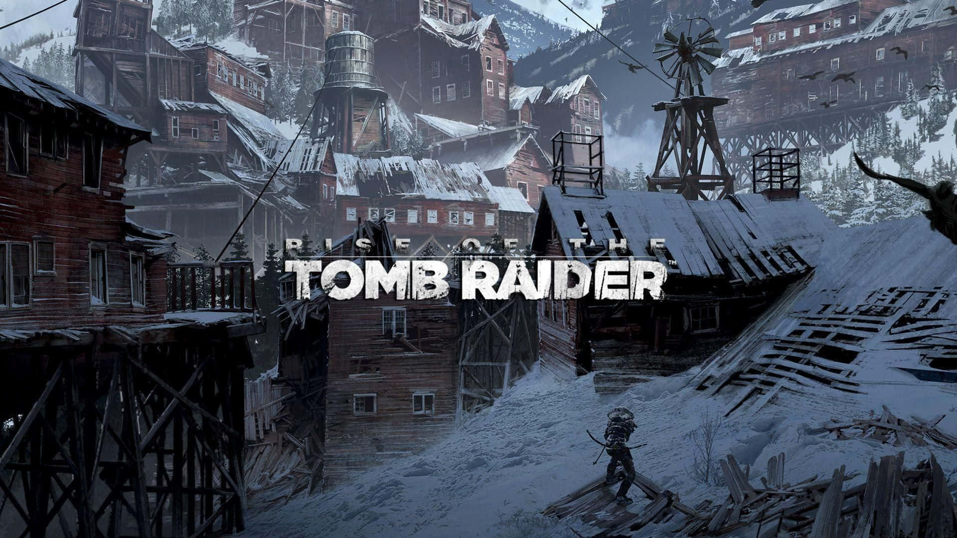1080psfondo Del Villaggio Innevato Di Rise Of The Tomb Raider