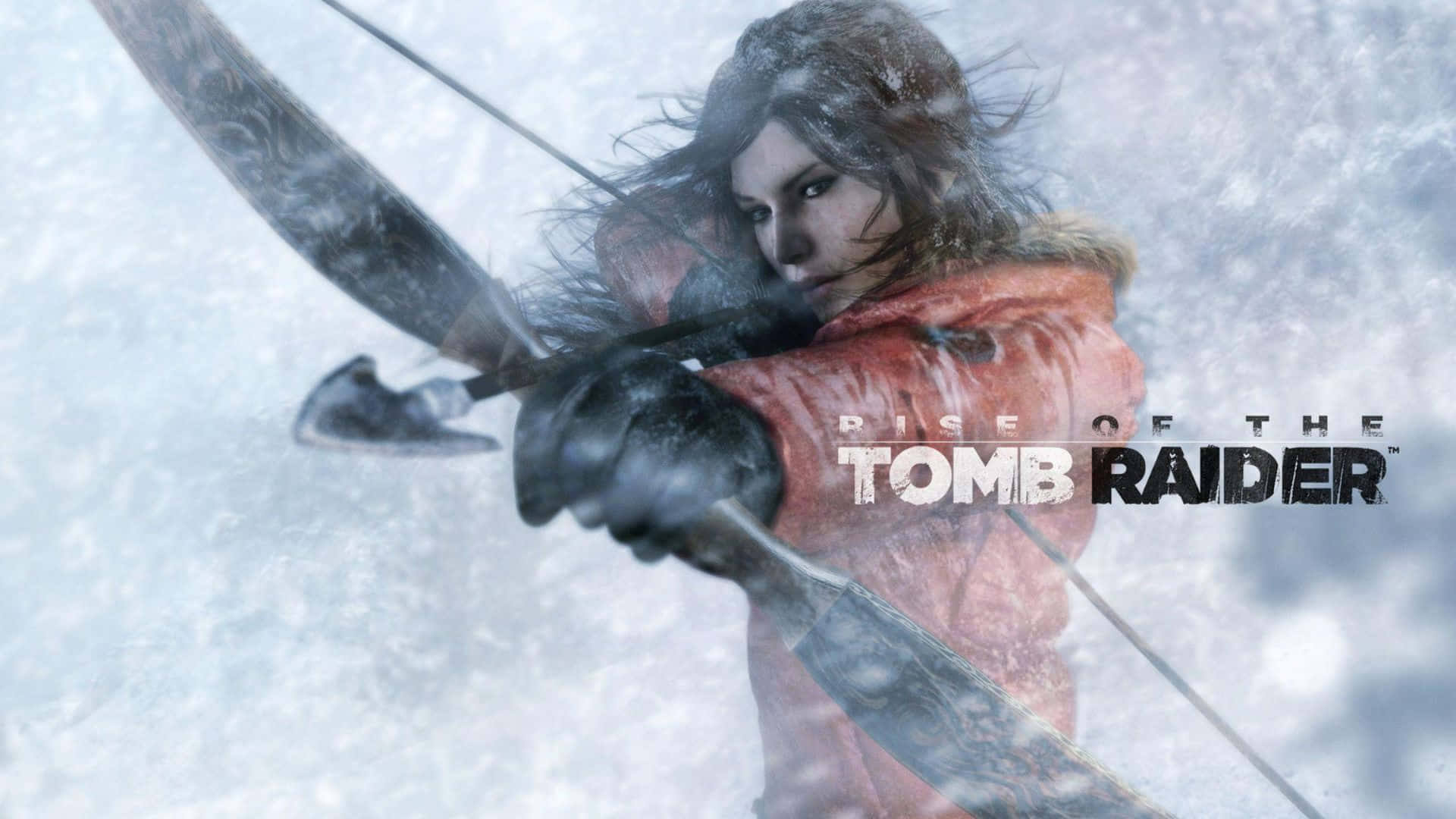 1080psfondo Di Rise Of The Tomb Raider Con Uno Sfondo Di Un Arciere Sulla Neve.