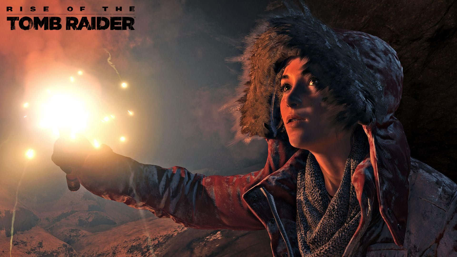 1080prise Of The Tomb Raider Lara Croft Ljus Bakgrund.