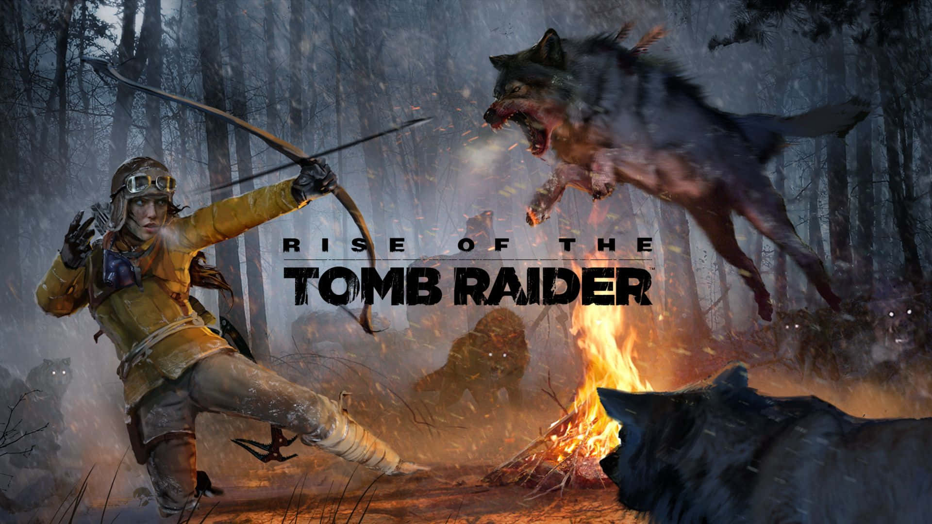 Fondode Pantalla De Rise Of The Tomb Raider - Ataque De Lobos En 1080p.