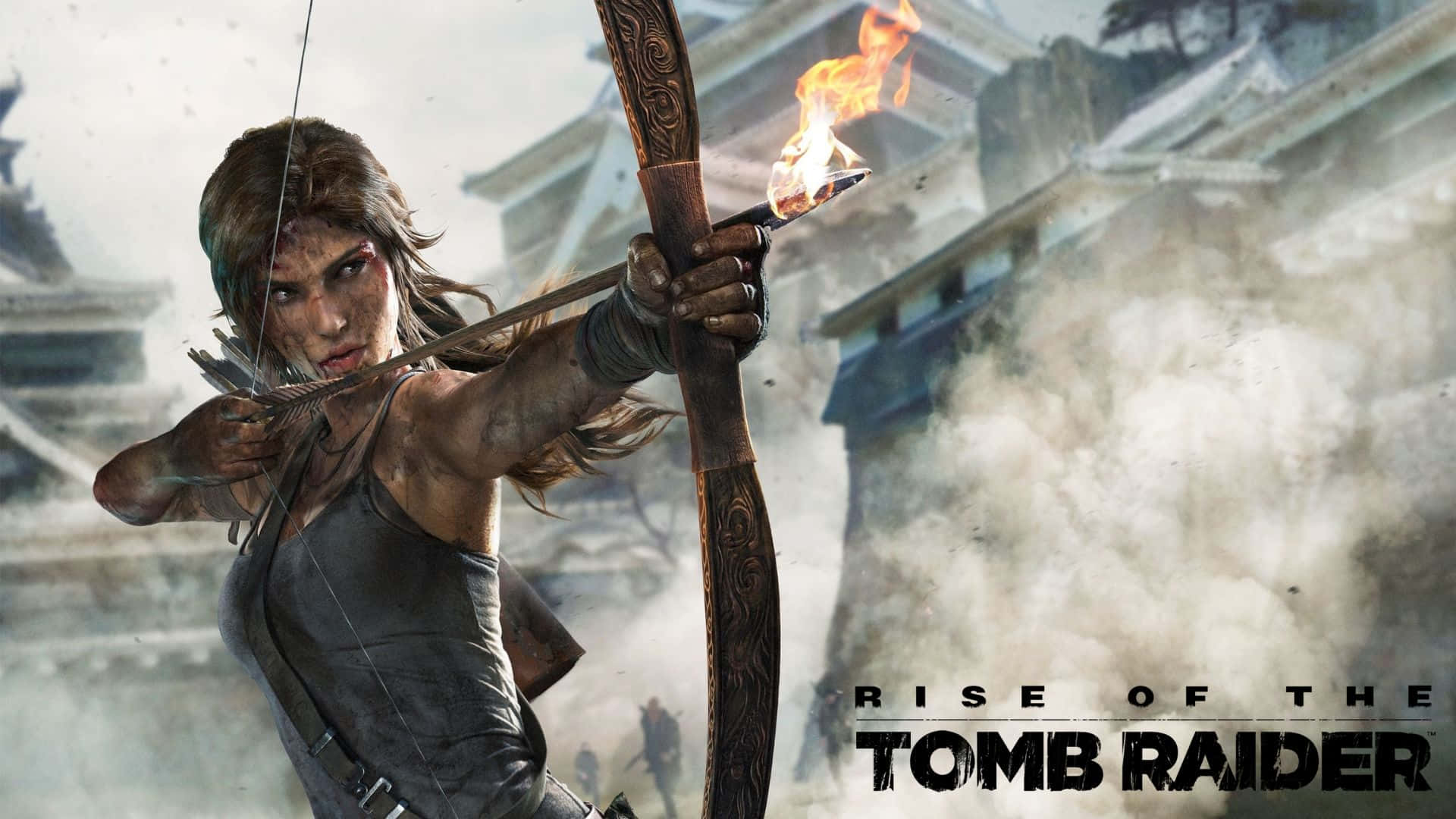 Lara Croft in Action: 1080p Rise of the Tomb Raider Background