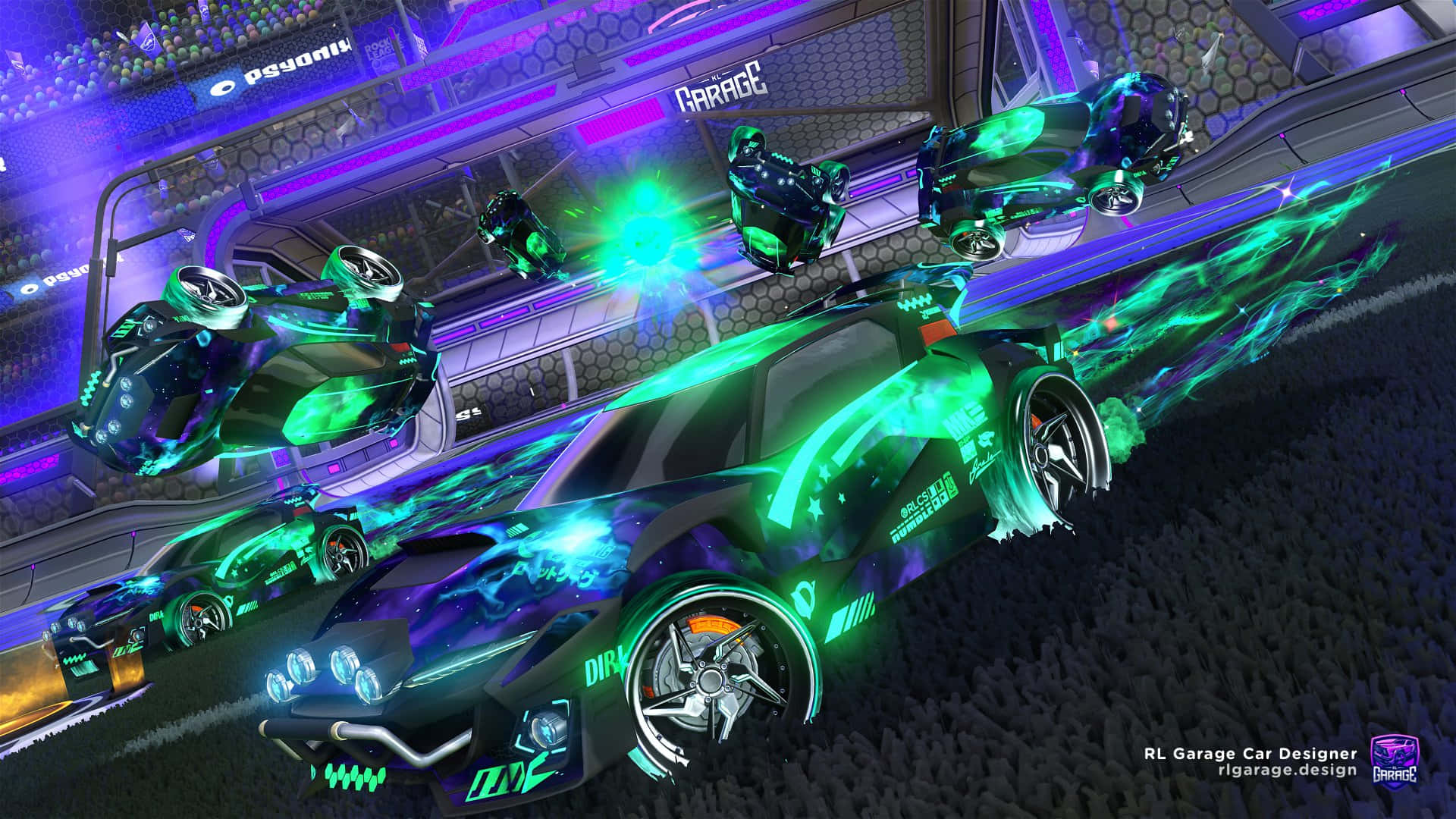 Rocket League - A Green Car With A Green Light