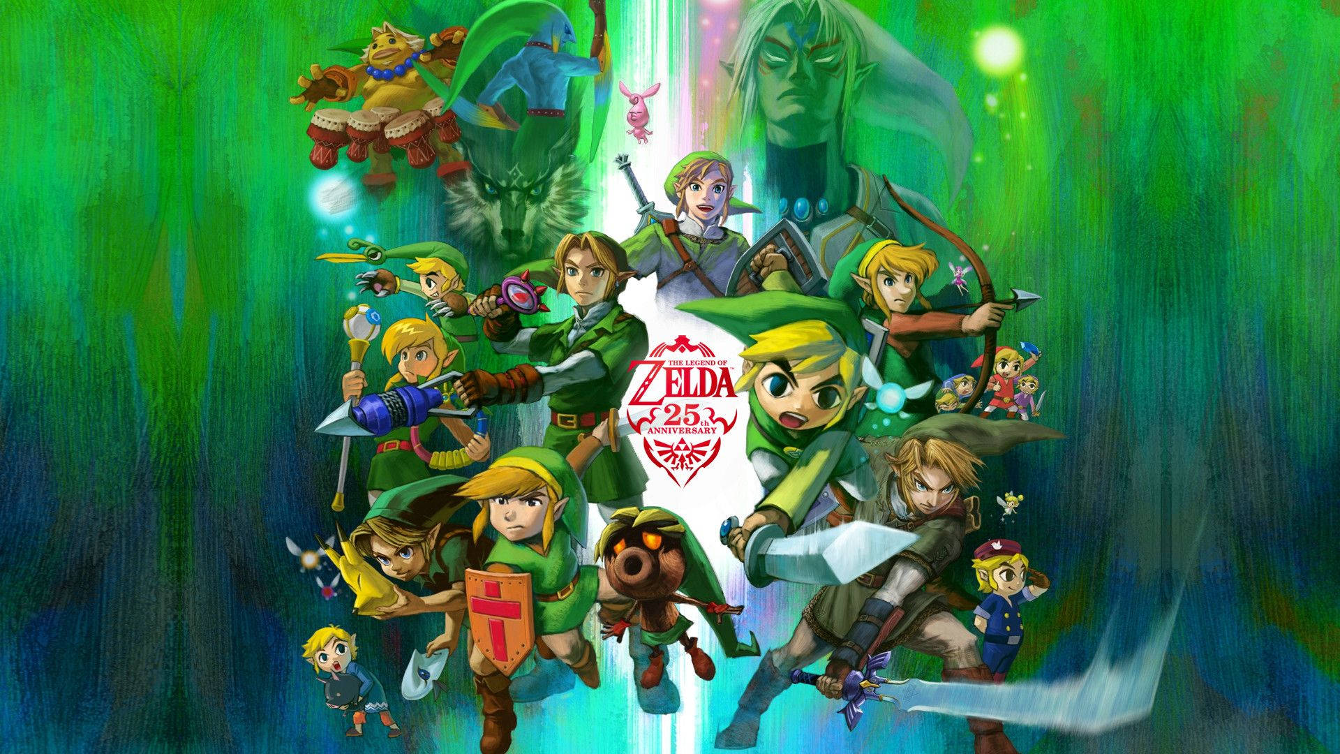 Travel the world of Hyrule on an epic adventure with Link and Zelda. Wallpaper