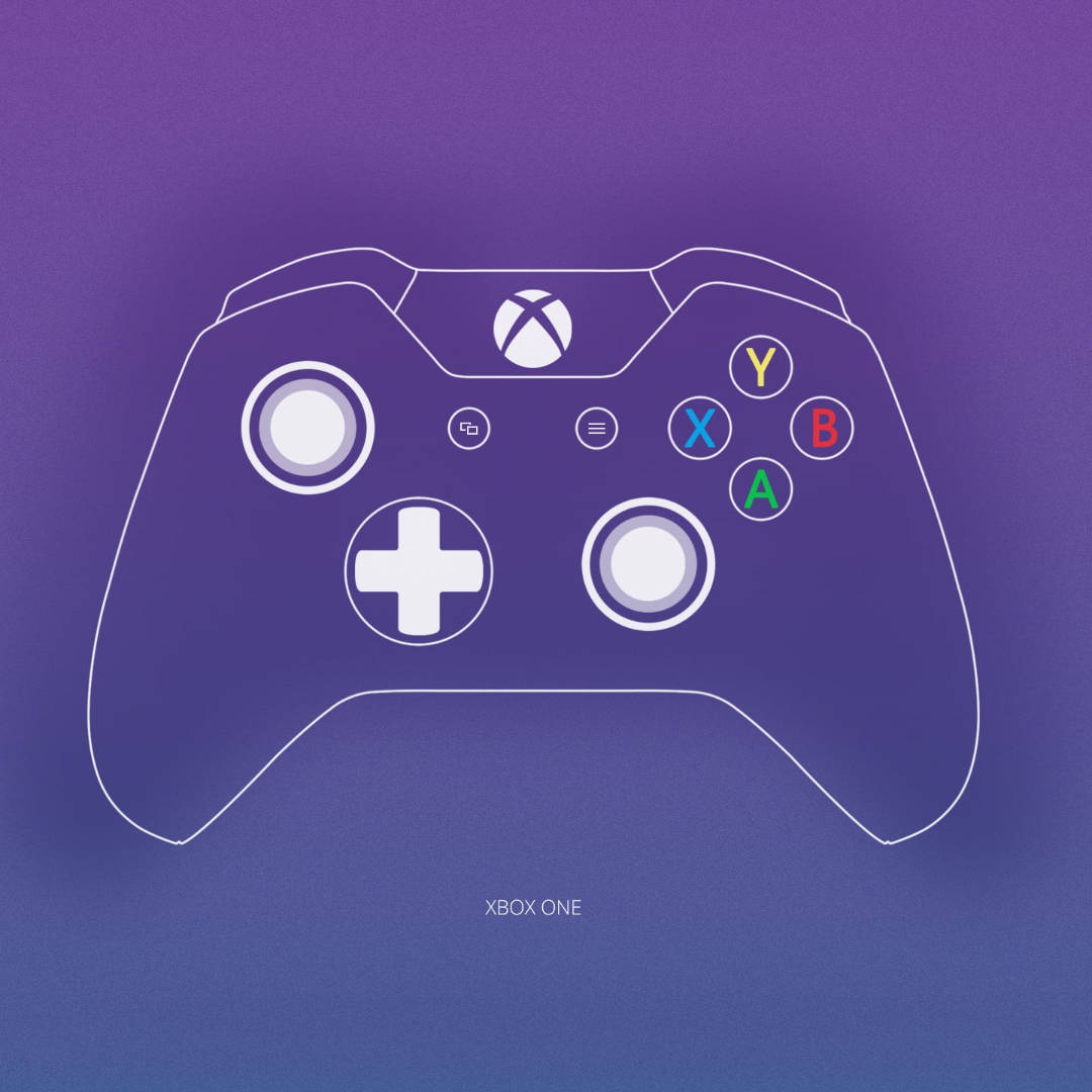 1080x1080 Xbox One Controller On Purple Wallpaper