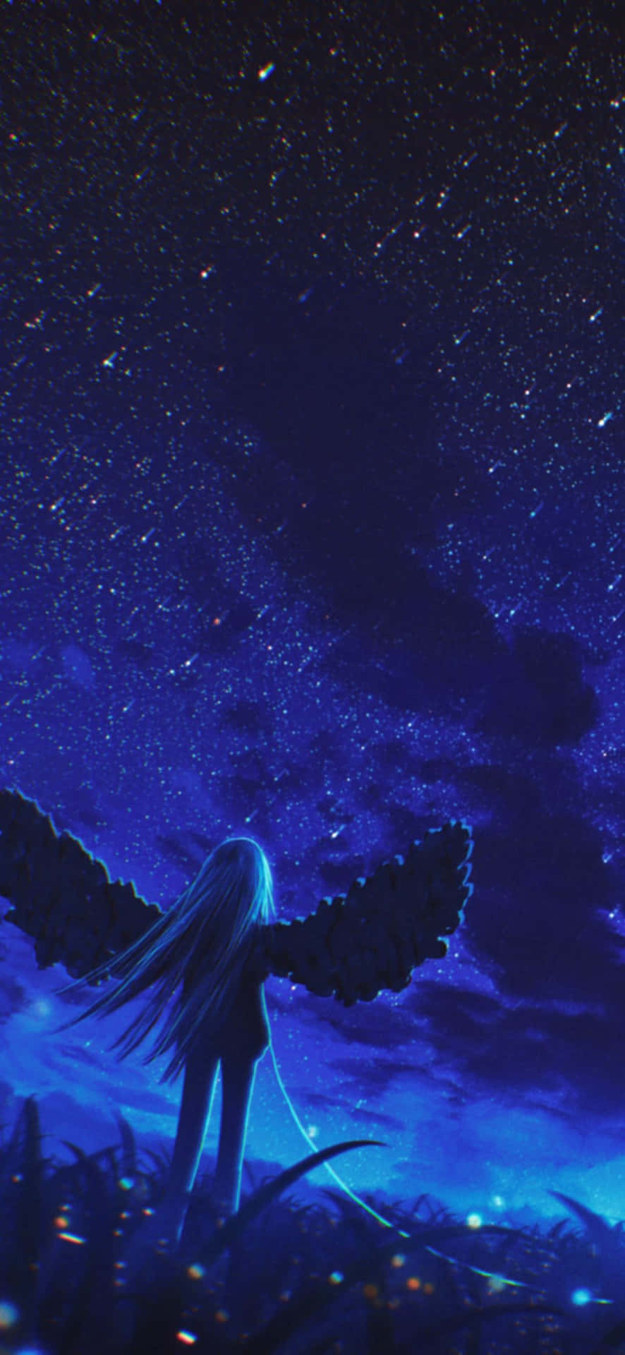 1080x2340 4k Dark Angel Night Sky Wallpaper