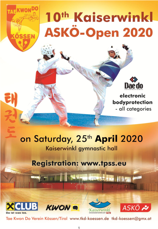 10th Kaiserwinkl A S K O Open Taekwondo2020 Poster PNG