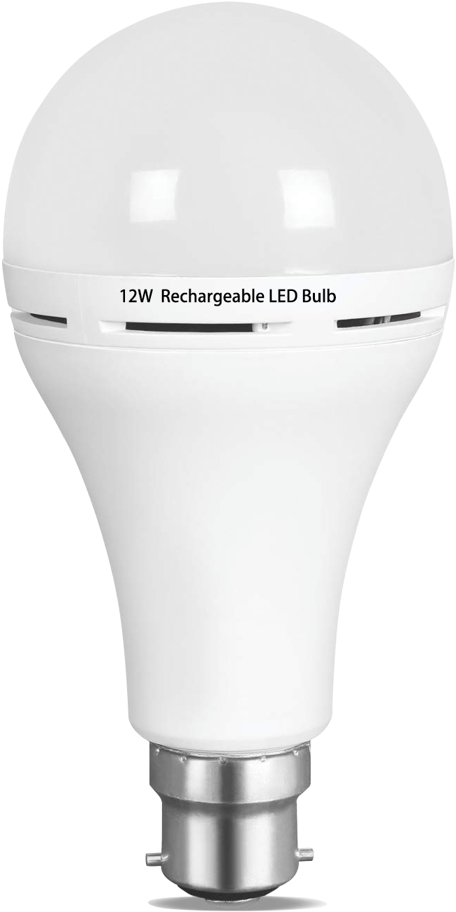 12 W Rechargeable L E D Bulb PNG