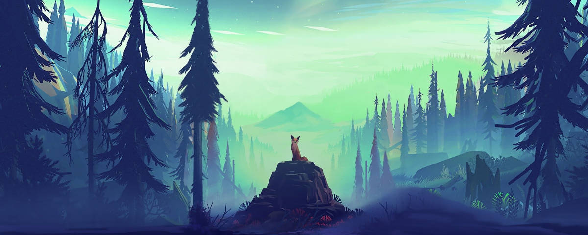 1200x480 Fox In The Forest Wallpaper