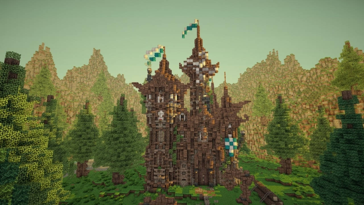 1280x720 Minecraft Castle Background
