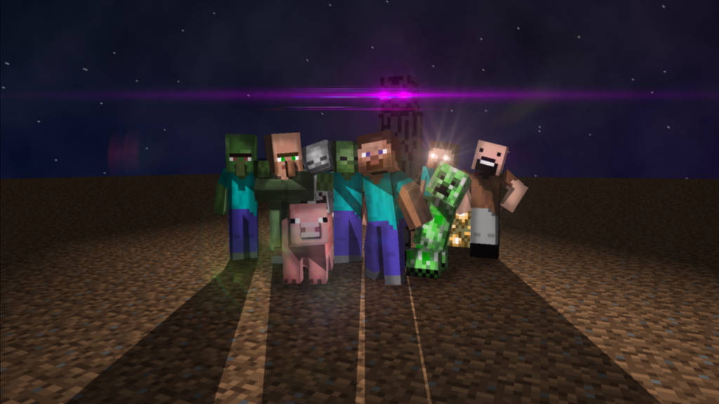 1280x720 Minecraft Characters In The Night