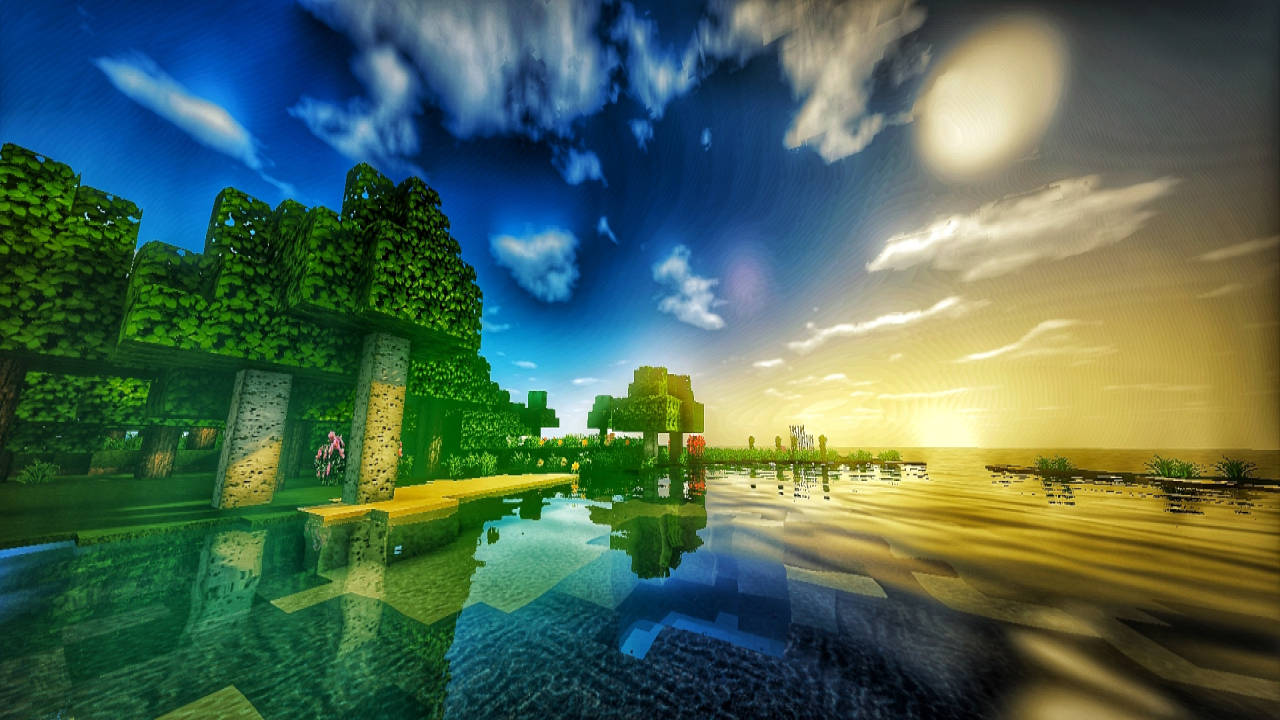 1280x720 Minecraft Lagoon Background
