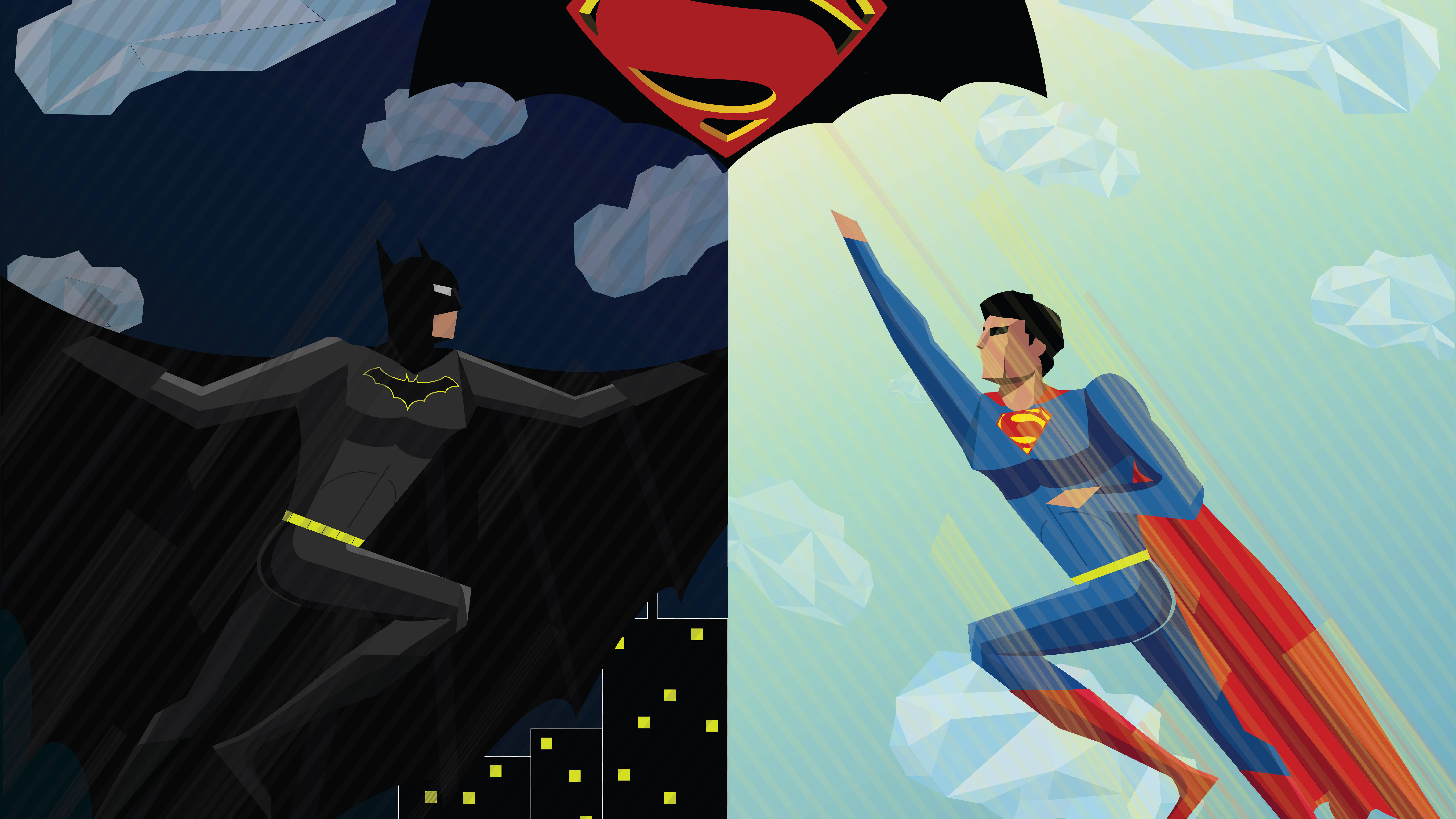 12k Batman Versus Superman Illustration Wallpaper