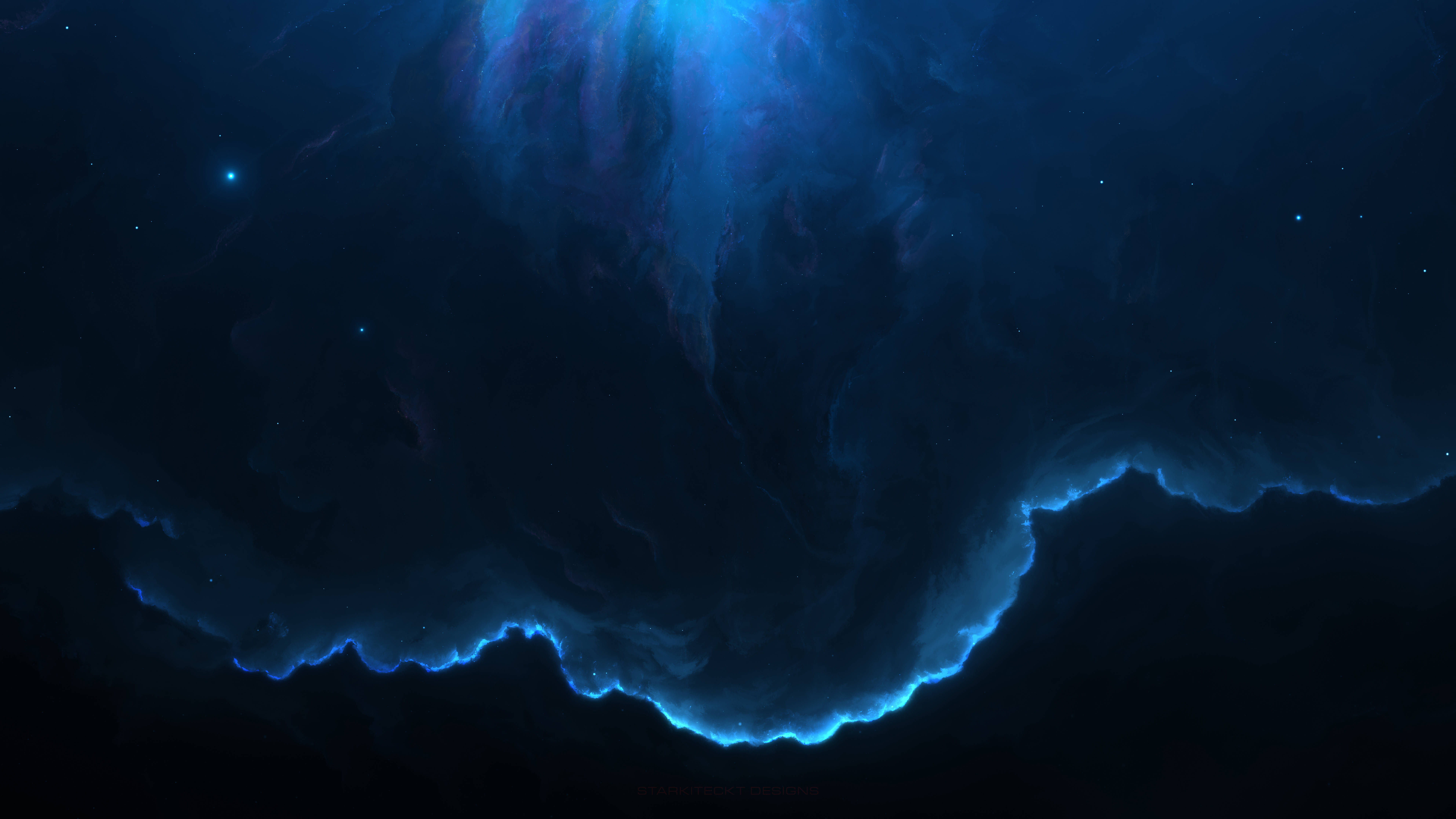 12k Cloud With Blue Glow Wallpaper