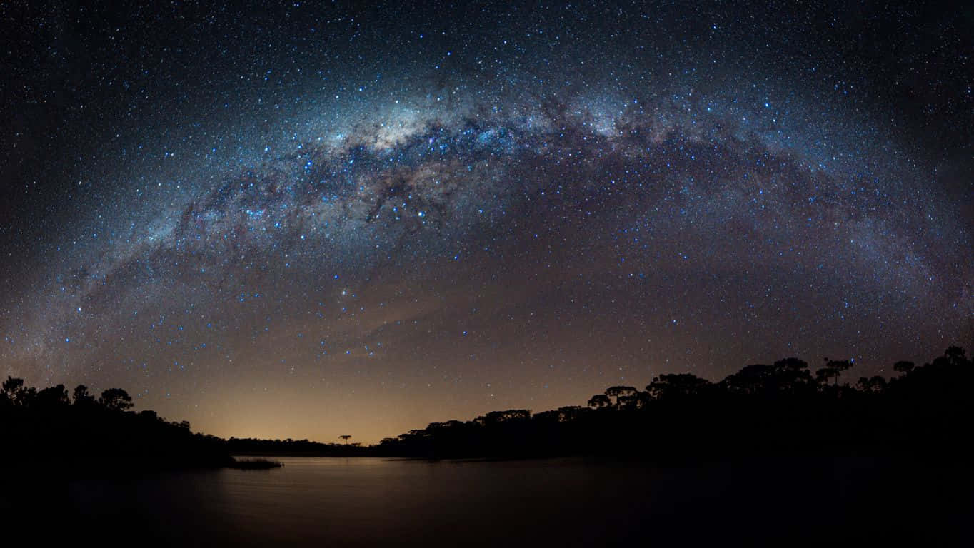 The Milky Over A Lake With A Starry Sky Wallpaper