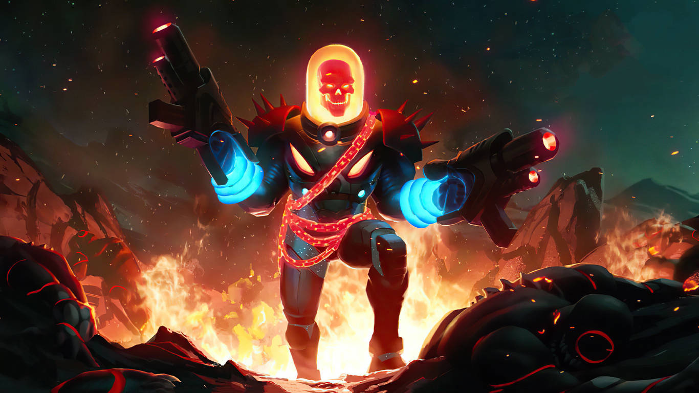 1366 X 768 Marvel Cosmic Ghost Rider Background