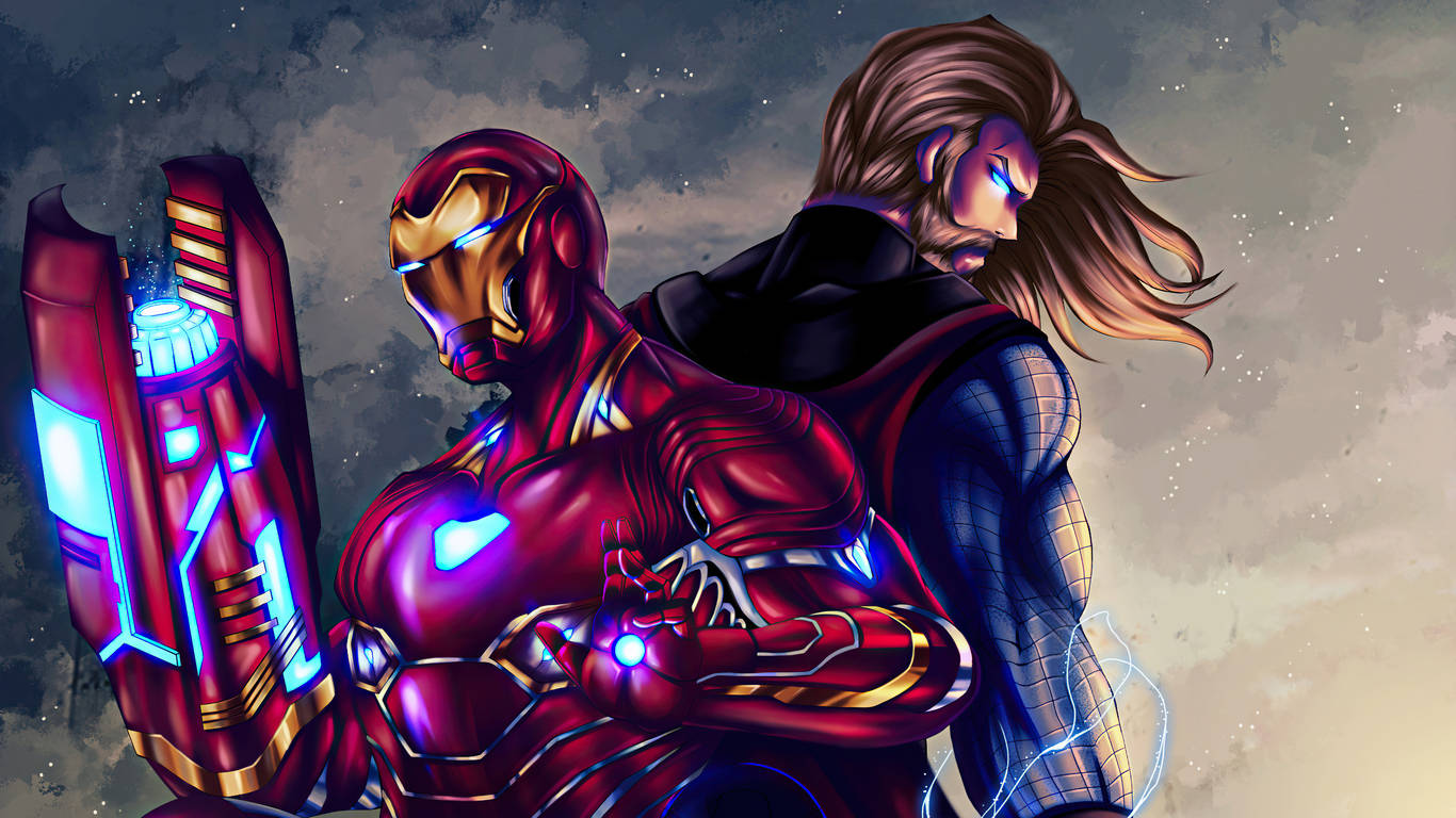 1366 X 768 Marvel Fanart Captain America Ironman Wallpaper