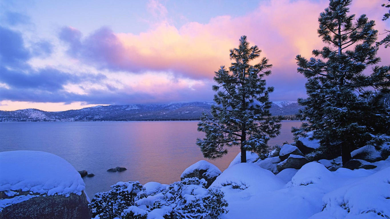 Image  A scenic winter landscape Wallpaper