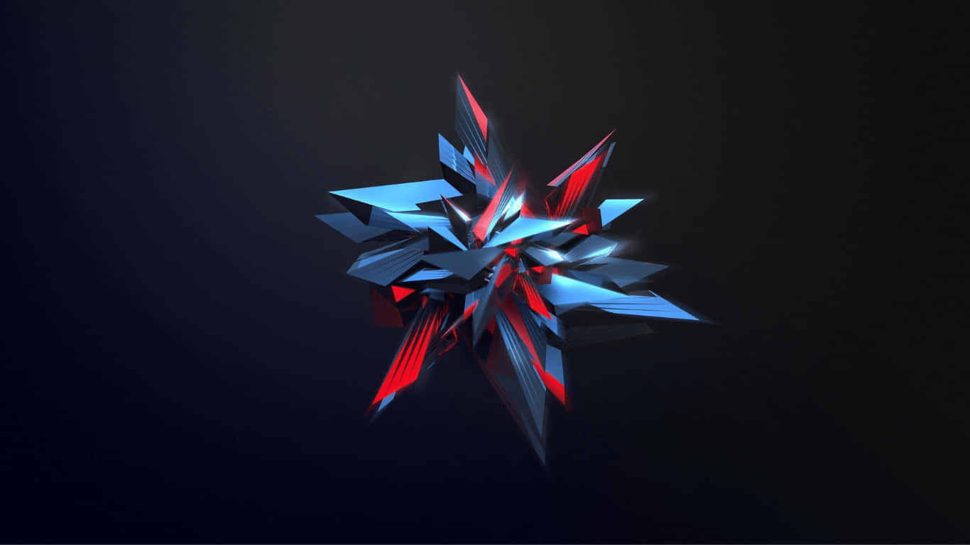 a blue and red star on a black background