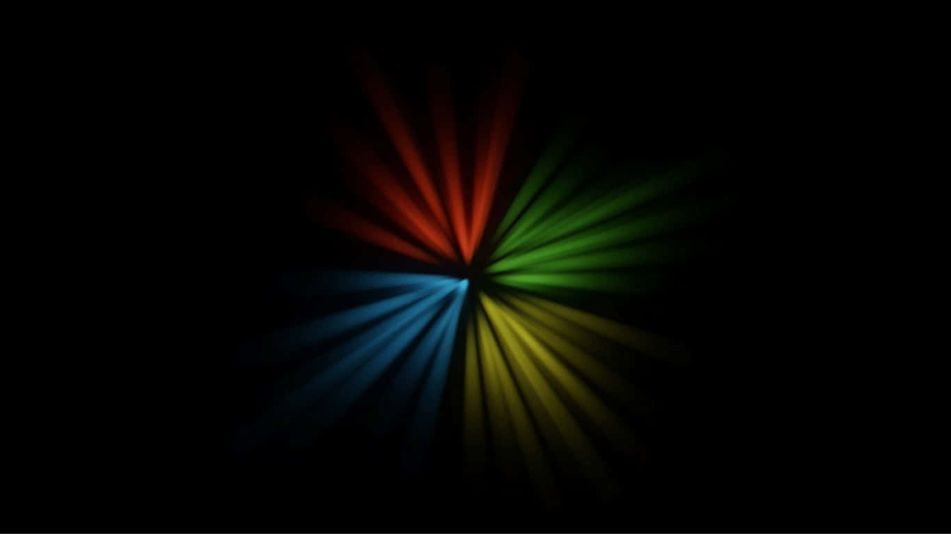 a colorful light beam on a black background