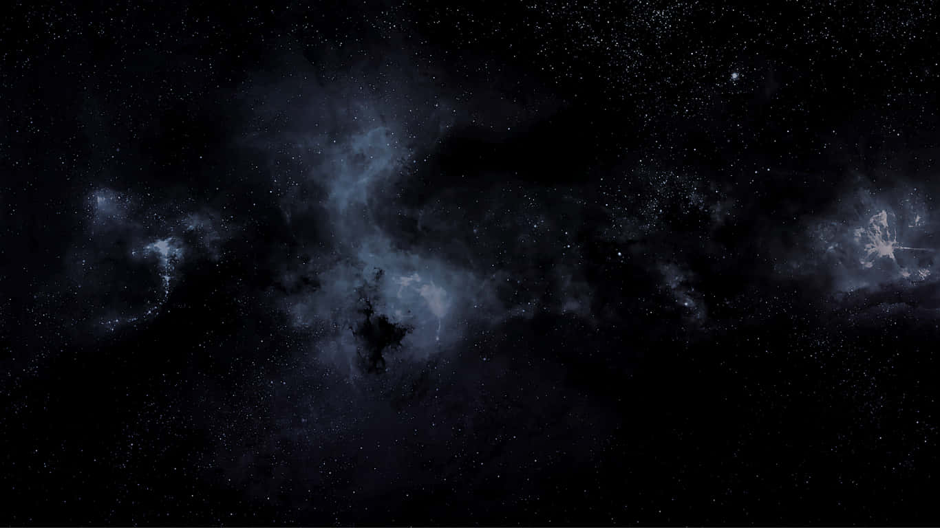 Unespacio Negro Con Estrellas Y Nubes.