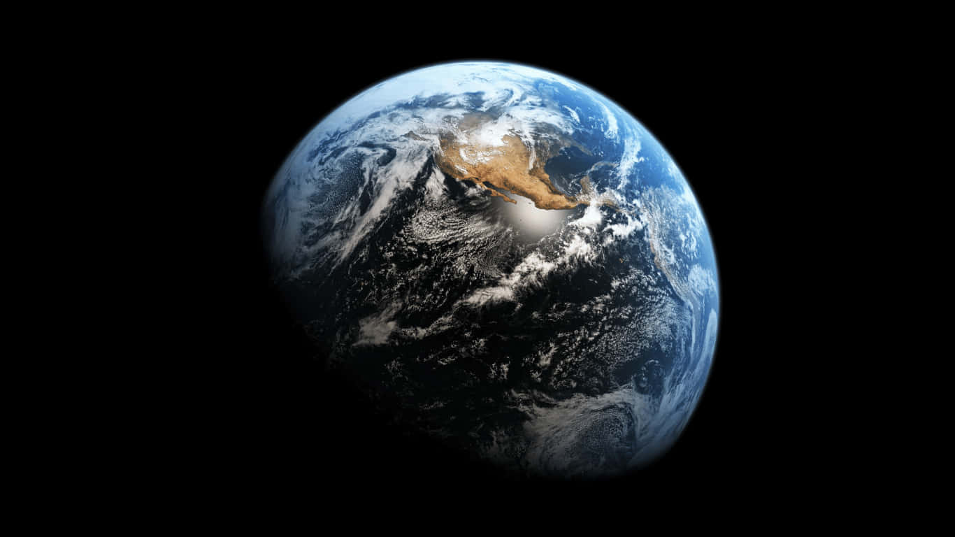 the earth is shown in a black background
