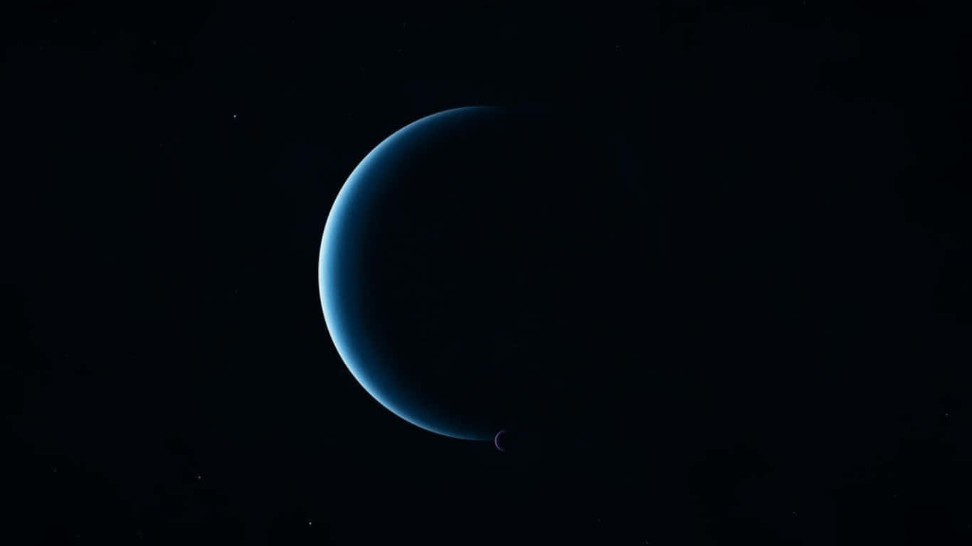 a blue planet in the dark sky