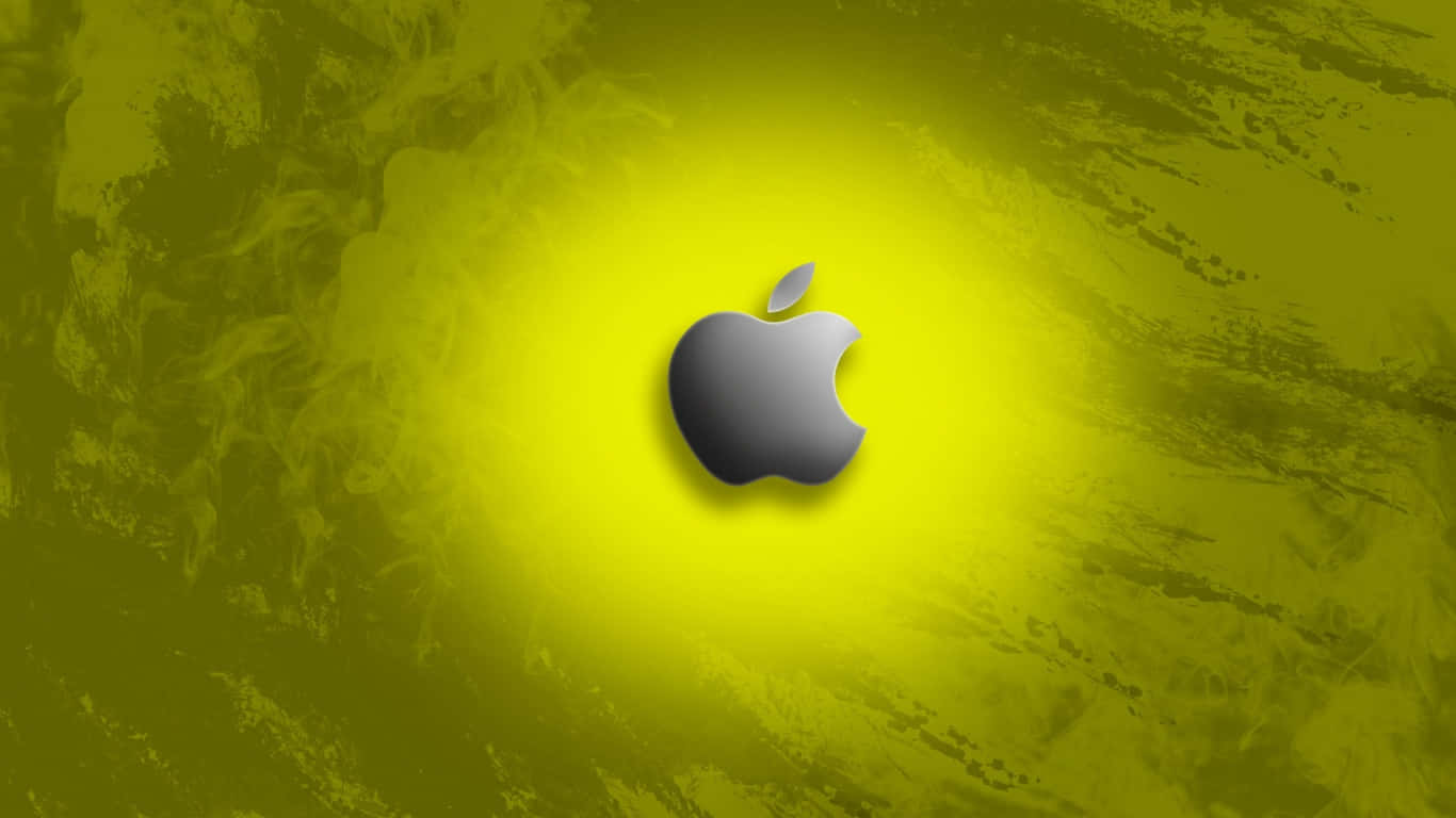 A Bright&Colorful Apple Logo On A Dark Blue Background.