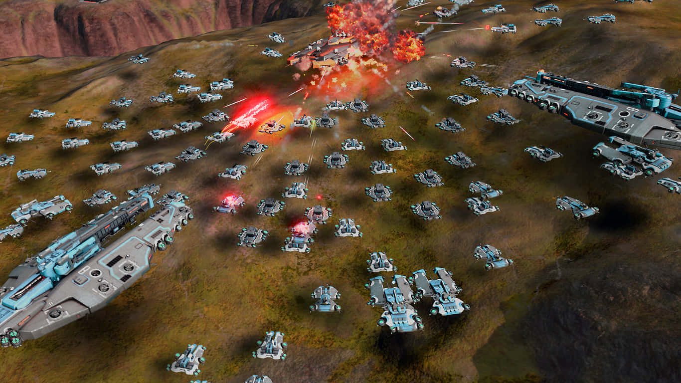 A Screenshot Of A Space Battle Game