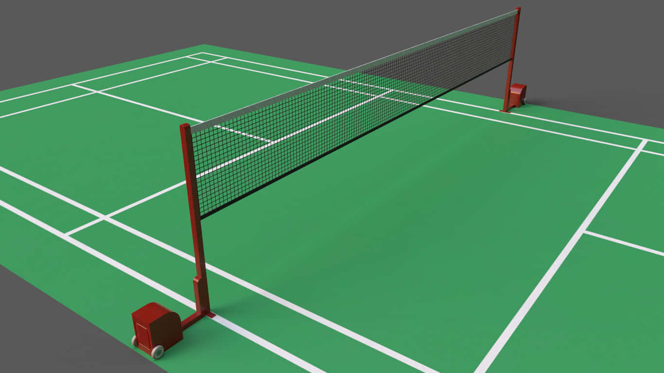 Giocatoriattivi Di Badminton Che Partecipano A Una Partita Intensa