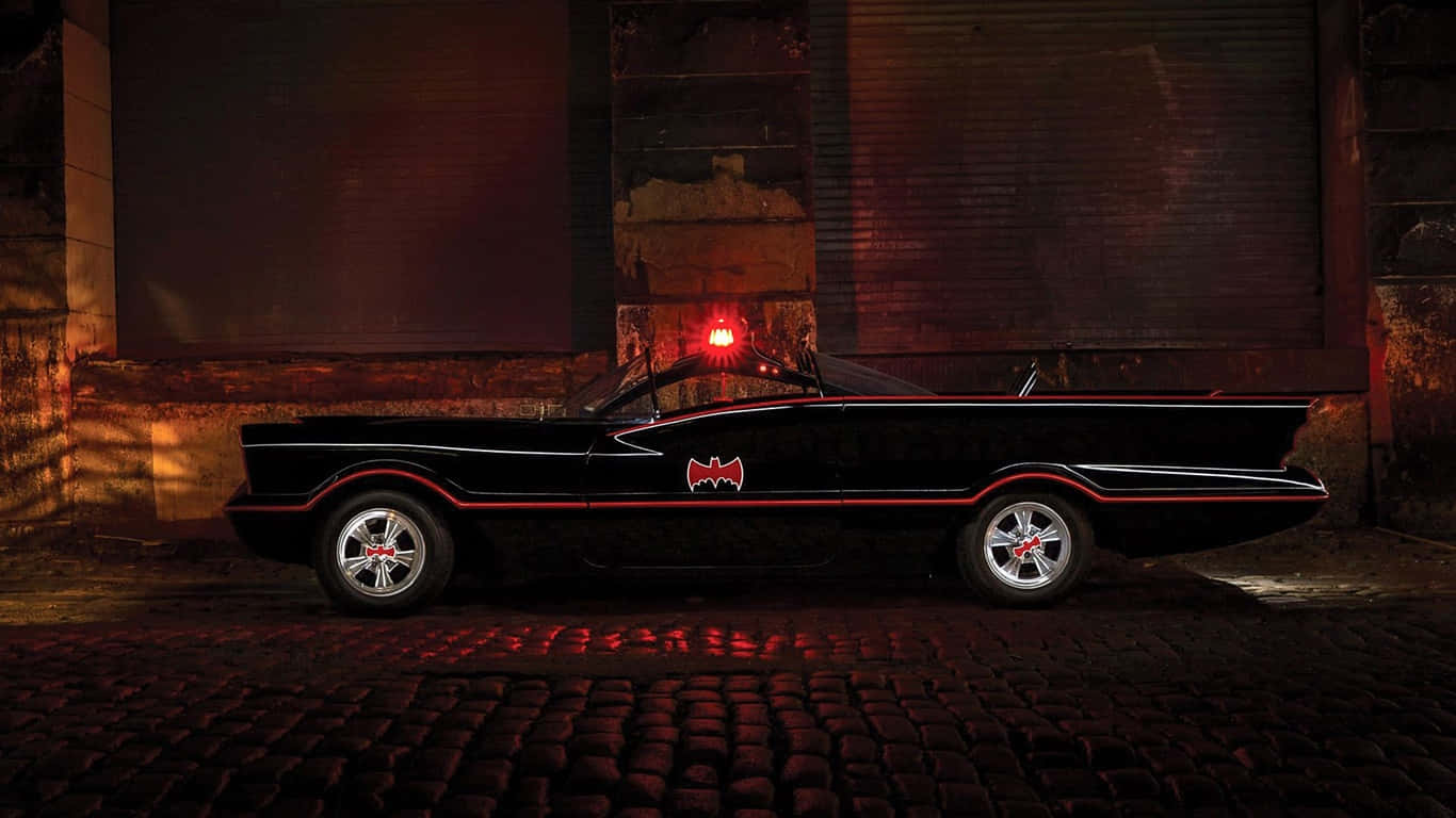 1366x768 Batmobile Background Red Replica Background