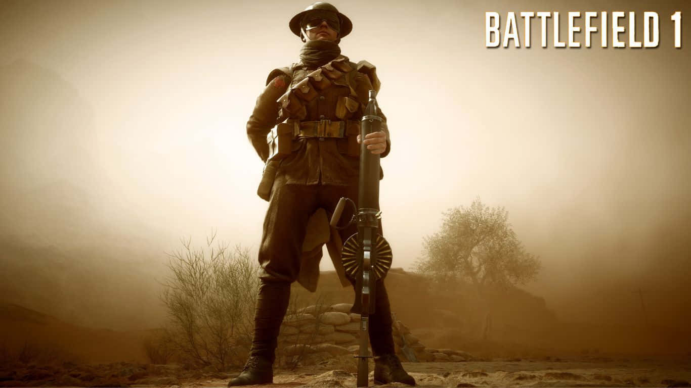 A Soldier In A Uniform Standing In The Desert
