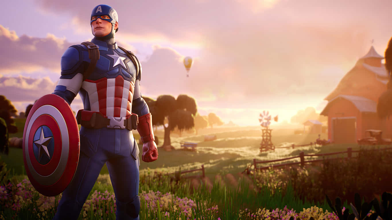 1366x768 Captain America Background Bright