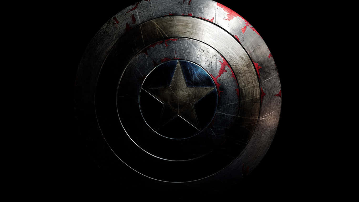 1366x768hintergrundbild Von Captain America Mit Roten Flecken
