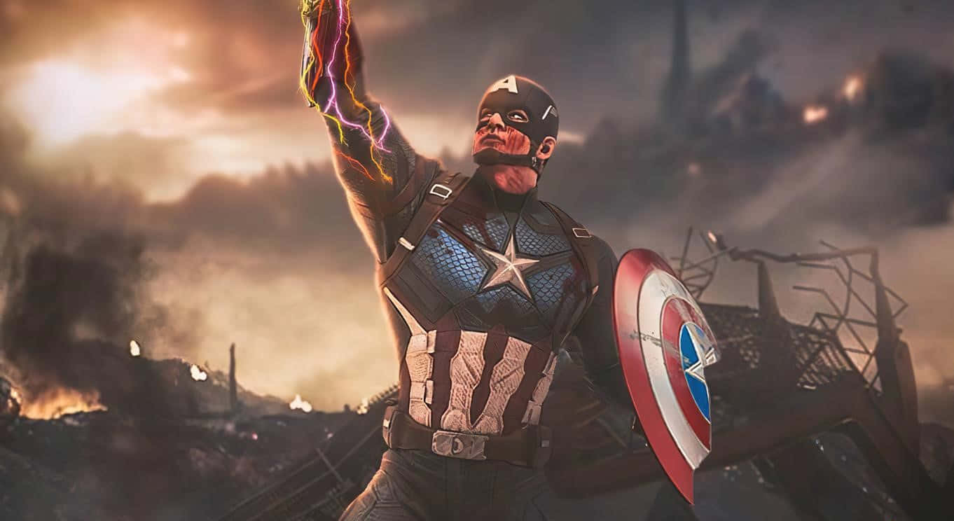 Sfondodi Captain America Con Poteri 1366x768