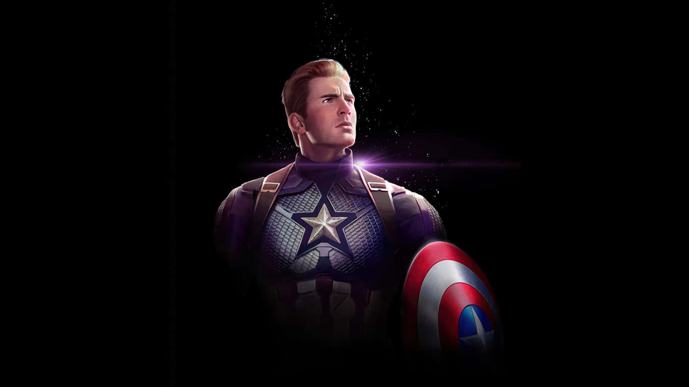 1366x768hintergrundbild Von Captain America In Lila Beleuchtung