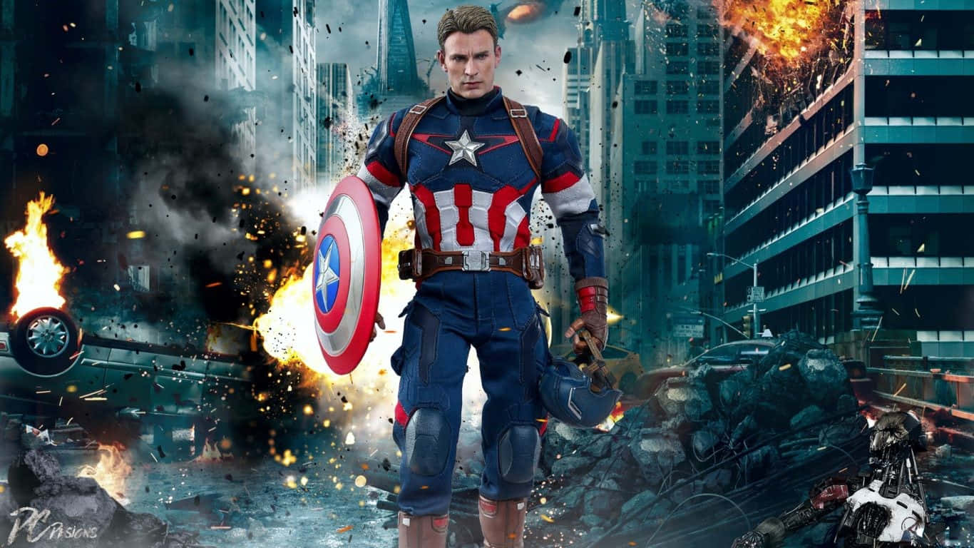 1366x768 Captain America Background Age Of Ultron